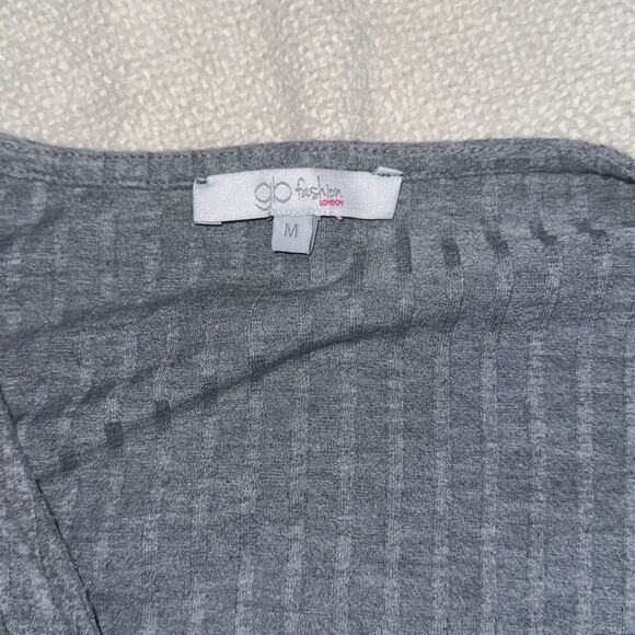 GB fashion London gray tie front cardigan sweater | Sz M - Picture 4 of 4
